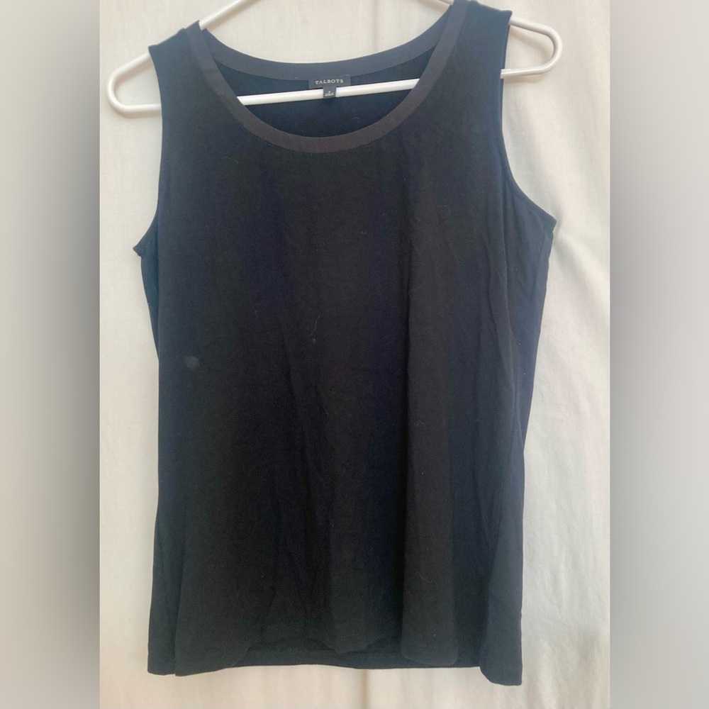Talbots Black Sleeveless Crewneck Tank Size S